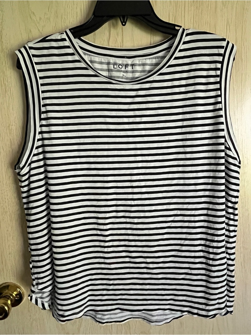 LOFT Classic Stripe Sleeveless Tank High Low Sz XL